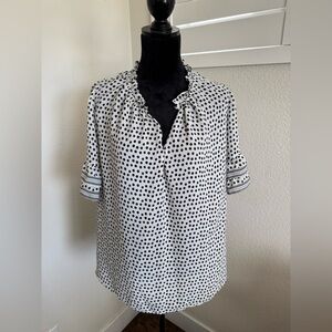 Max Studio Black and White Polka Dot Blouse